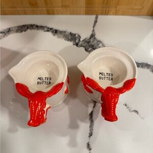 Vintage ceramic lobster butter warmer set
